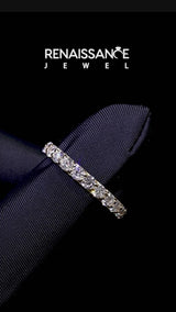 Yellow gold Round Diamond Half Eternity Band with Classic Prong Setting