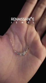Rose gold Oval Diamond Pendant with Heart Accents and Prong Setting