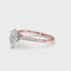 Rose gold Pear Cut Solitaire Diamond Ring with Pave Band and Four-Prong Setting 3