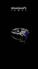 White gold Cushion Cut Tanzanite Ring with Side Stones and Four-Prong Setting_12