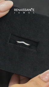 Silver Curved Diamond Wedding Band with Round Cut Stones and Shared Prong Setting
