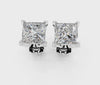 Silver Princess Brilliant Diamond Stud Earrings 4