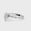 Silver Pear Solitaire Marquise Side Stone Prong Setting Ring 3