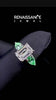 White gold Emerald Cut Diamond Three-Stone Ring with Pear with Green Sapphire side stone Side Stones and Prong Setting_12