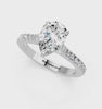 White gold Pear Cut Solitaire Diamond Engagement Ring with Pave Band and Four-Prong Setting_76