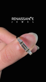 Yellow gold Three-Stone Baguette Cut Channel Set Diamond Band
