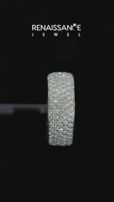 Platinum Pavé Round Diamond Wide Band with Micro-Prong Setting