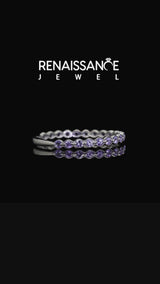Silver Round Tanzanite Bezel Set Eternity Band