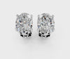 Silver Oval Brilliant Diamond Stud Earrings 5