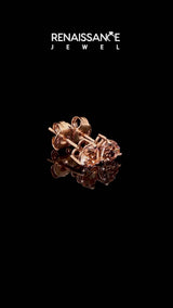 Rose gold Heart Cut Morganite Stud Earrings