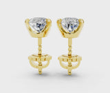 Yellow gold Pear Cut Diamond Stud Earrings