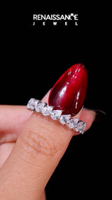 Platinum Pear Diamond Full Eternity Band with Shared Prong Setting