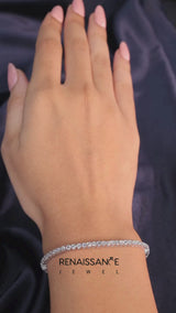Rose gold Round Brilliant Diamond Tennis Bracelet with Prong Setting
