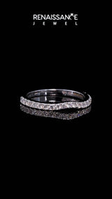 White gold Round Cut Diamond Eternity Band with Shared Prong Setting