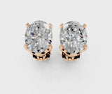 Rose gold Oval Cut Diamond Stud Earrings