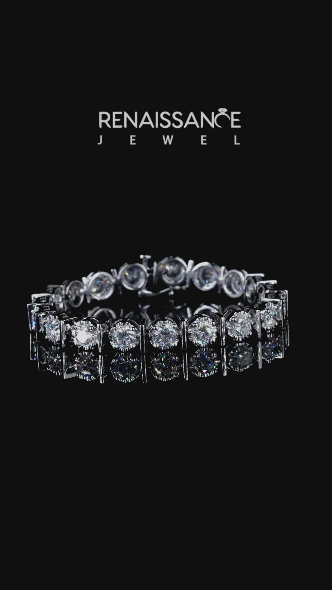 White gold Round Diamond Channel Set Tennis Bracelet with Prong Setting 1