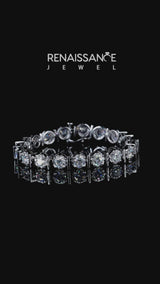 White gold Round Diamond Channel Set Tennis Bracelet with Prong Setting