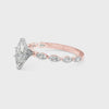 Rose gold Marquise Solitaire Marquise Side Stone Prong Setting Ring 3