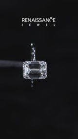 White gold Round Cut Solitaire Engagement Ring with Four-Prong Setting on a Classic Band