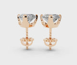 Rose gold Heart Cut Diamond Stud Earrings