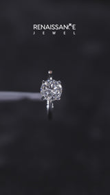 Platinum Asscher Cut Diamond Solitaire Engagement Ring with Classic Band and Four-Prong Setting